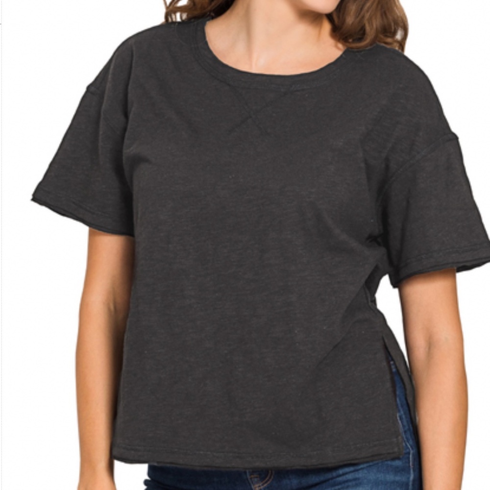 🌼 ZENANA “ GERI “ ZENANA COTTON SHORT SLEEVE TEE SHIRT 34